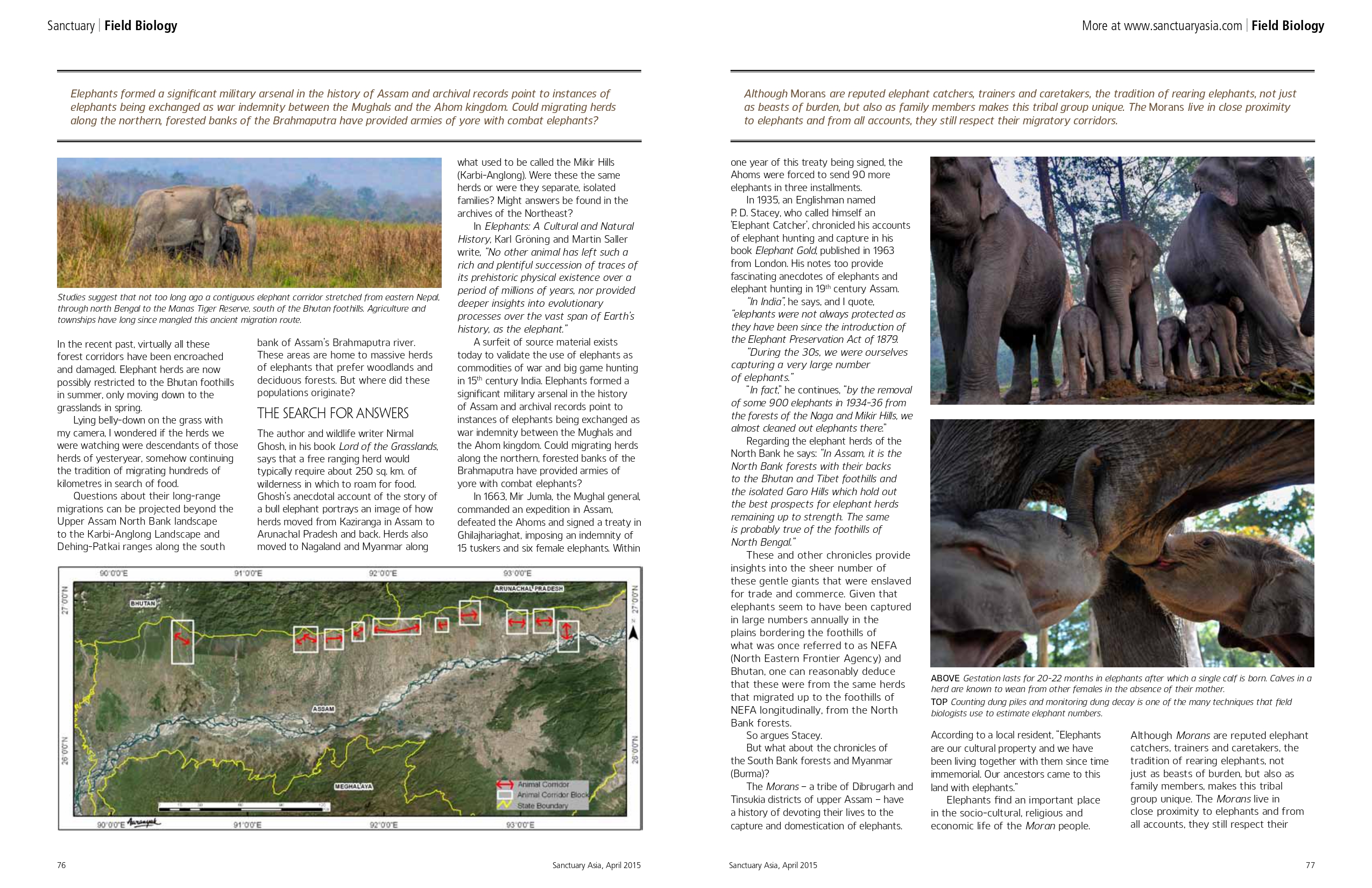 Article in Sancturary Asia, April 2015